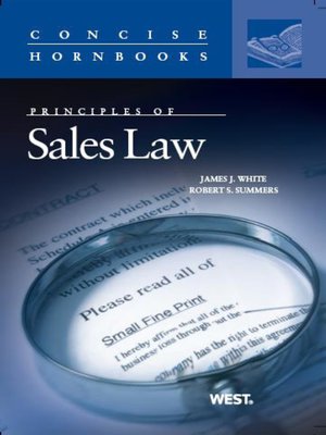 cover image of Principles of Sales Law (Concise Hornbook Series)